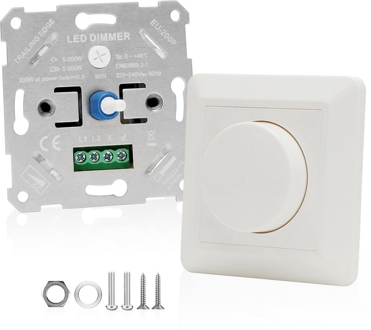 Universele Dimmer Schakelaar met Draaiknop voor Dimbare LED Verlichting 5-200W