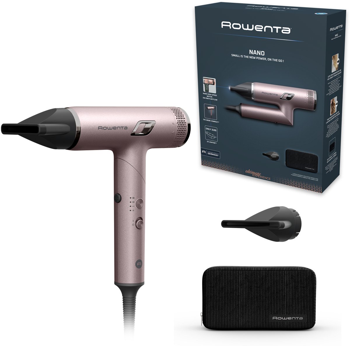 Rowenta NANO Fold HY8530E0 – Föhn - 1700 W – Opvouwbaar - Ionische technologie – Reis haardroger — afbeelding 1