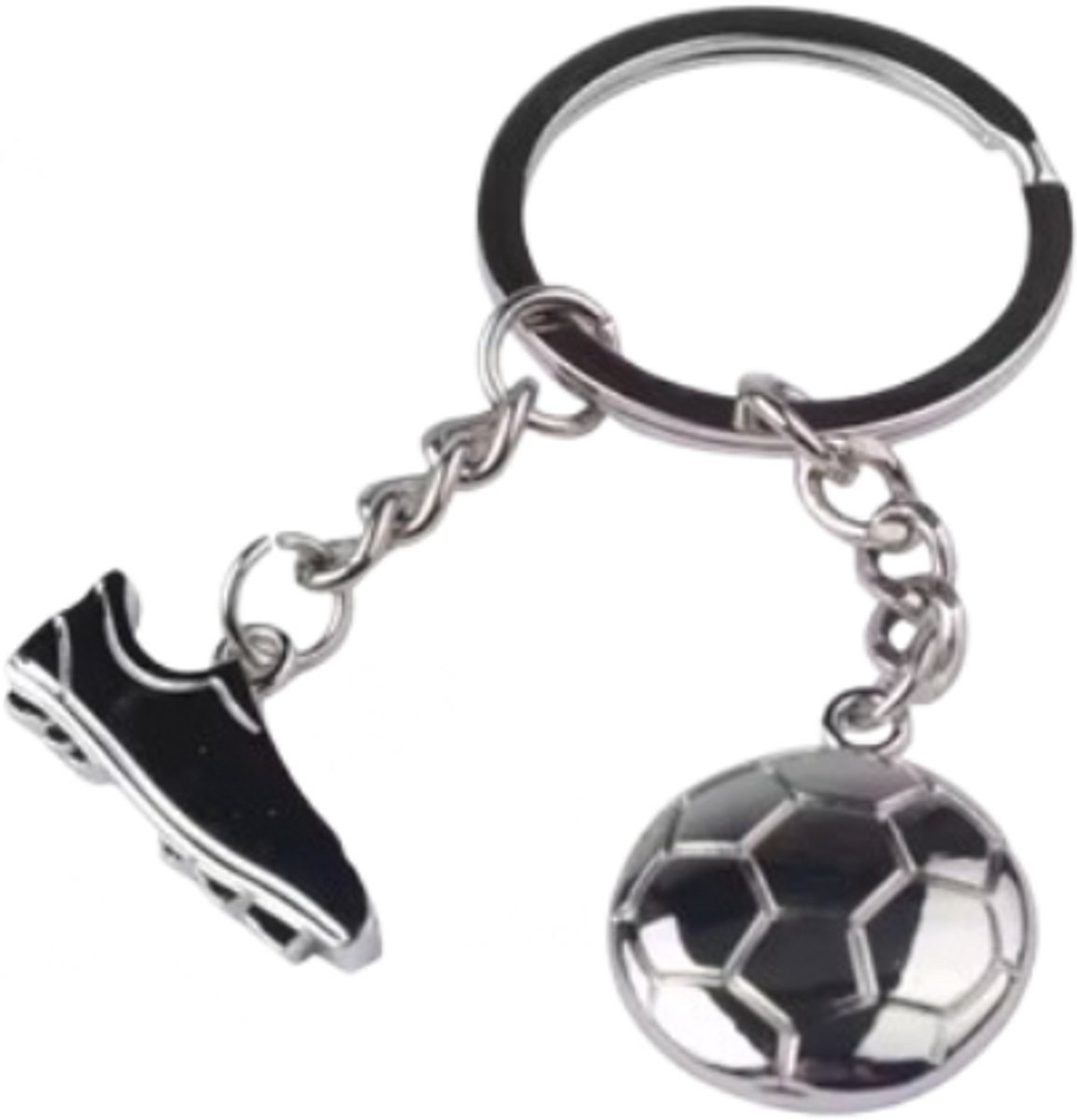 Jumada's Voetbal Sleutelhanger – RVS – Voetbalschoen en Voetbal Design – Stevige Sleutelring – Cadeau voor Voetballiefhebbers