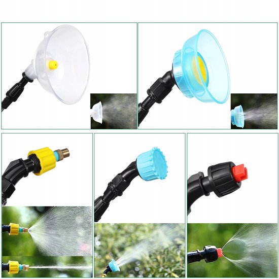 12L Accu Rugspuit Tuinspuit - 3.7V/2500mAh Elektrische Gewasbeschermingsspuit - Metalen Lanceerbuis & 5 Sproeikoppen voor Water en Chemicaliën van Merkloos	 — afbeelding 5