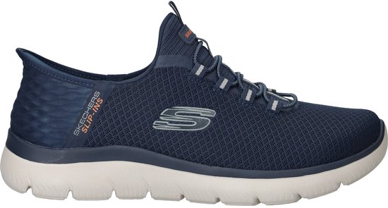 Baskets Skechers Slip-ins Wide Fit pour homme, bleues - Pointure 42 - Confort Extra - Mousse à mémoire de forme