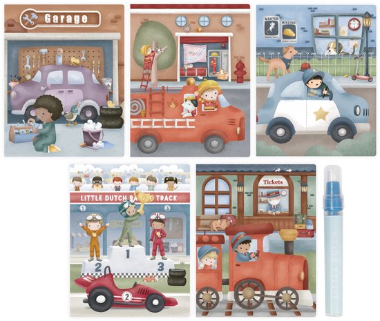 Little Dutch watertekenboek Jim Vehicles - Water magic book