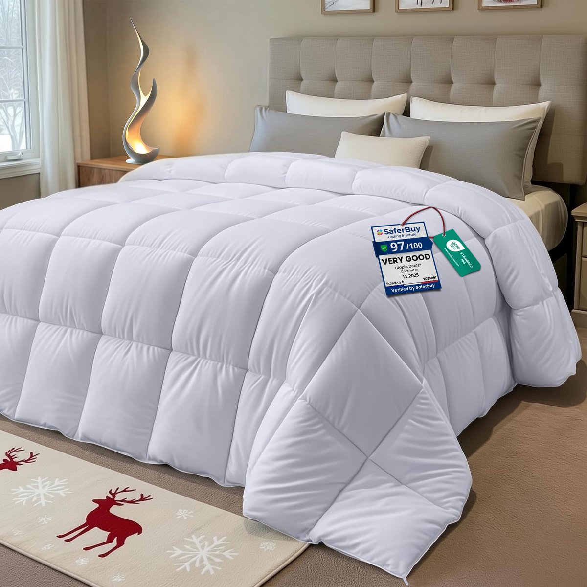 Duvet - Geknoopte Constructie - 200x200 cm, 350 GSM Polyester