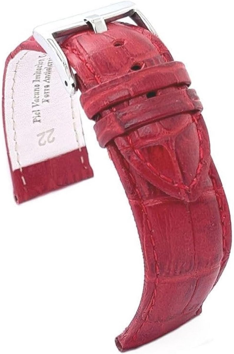 Leren Horlogeband met Croco-structuur in Diverse Breedtematen