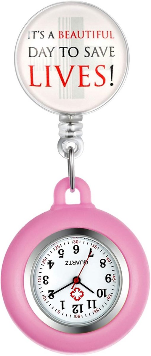 Analoge Verpleegstershorloge met Steeksluiting en Siliconen Clip