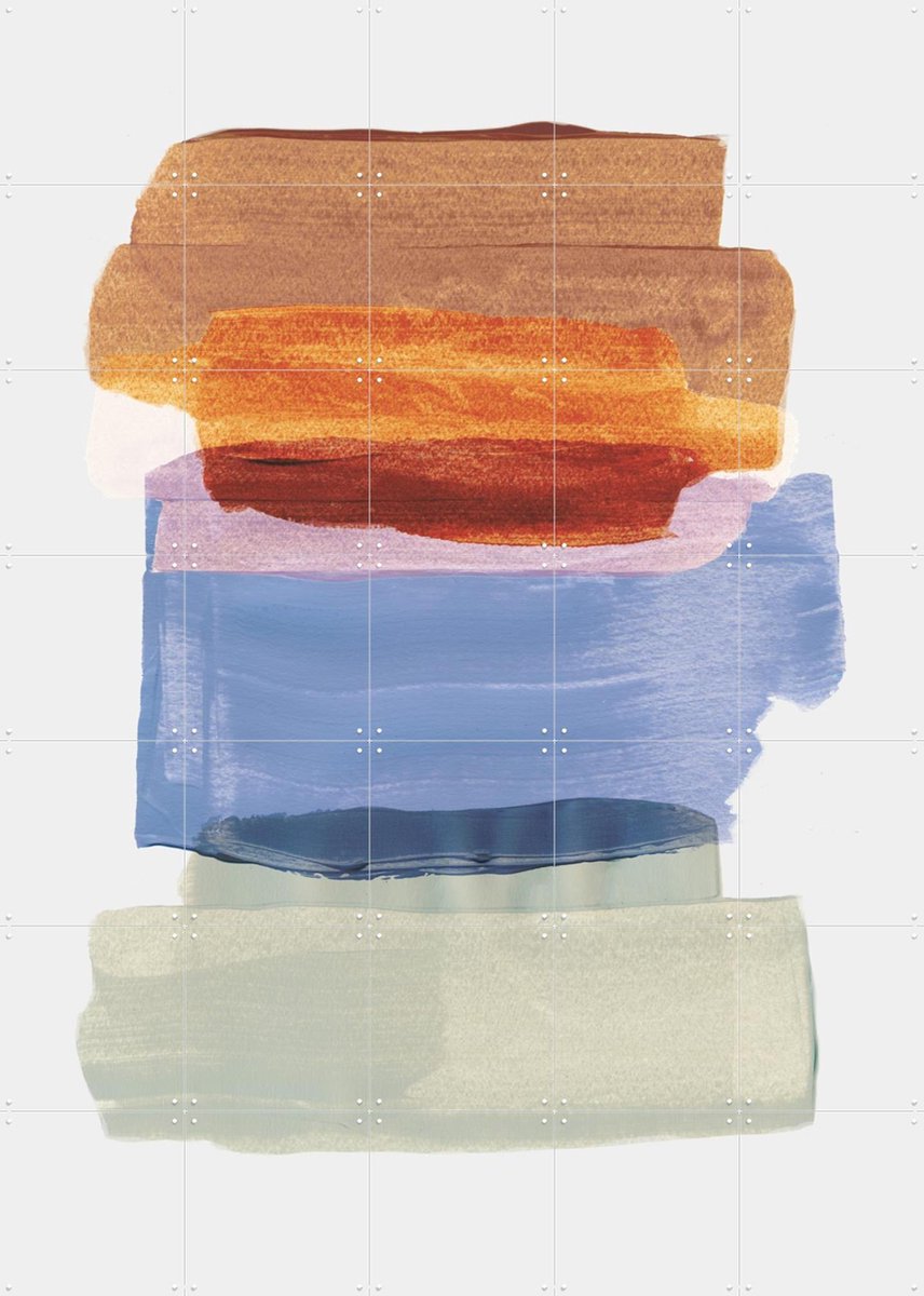 IXXI Abstract Brush Strokes 49, Mareike Böhmer - 100 x 140 cm - Gratis ophangtool - Grote wanddecoratie en posters - Strepen, Abstract, Kleurrijk