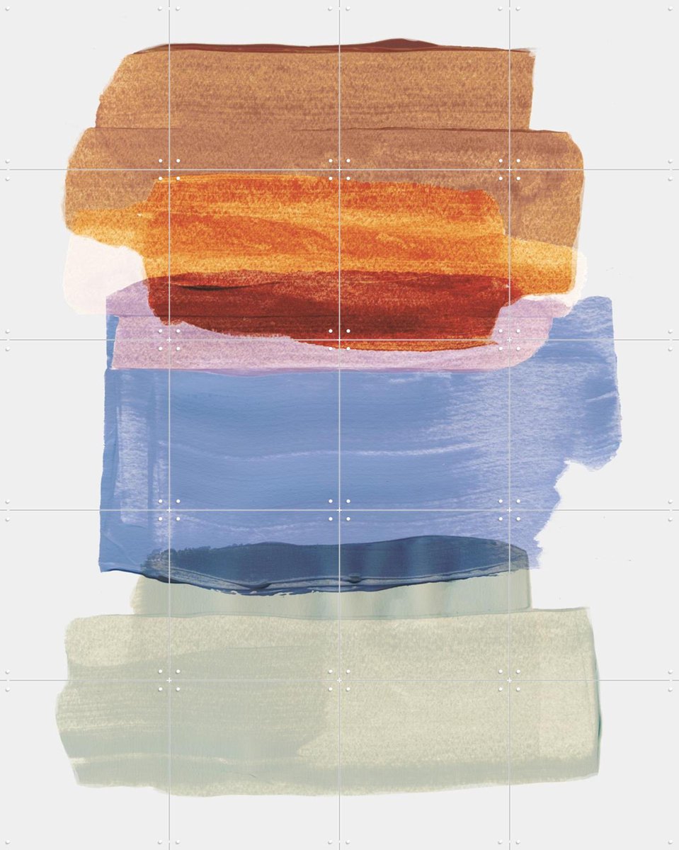 IXXI Abstract Brush Strokes 49, Mareike Böhmer - 80 x 100 cm - Gratis ophangtool - Grote wanddecoratie en posters - Strepen, Abstract, Kleurrijk