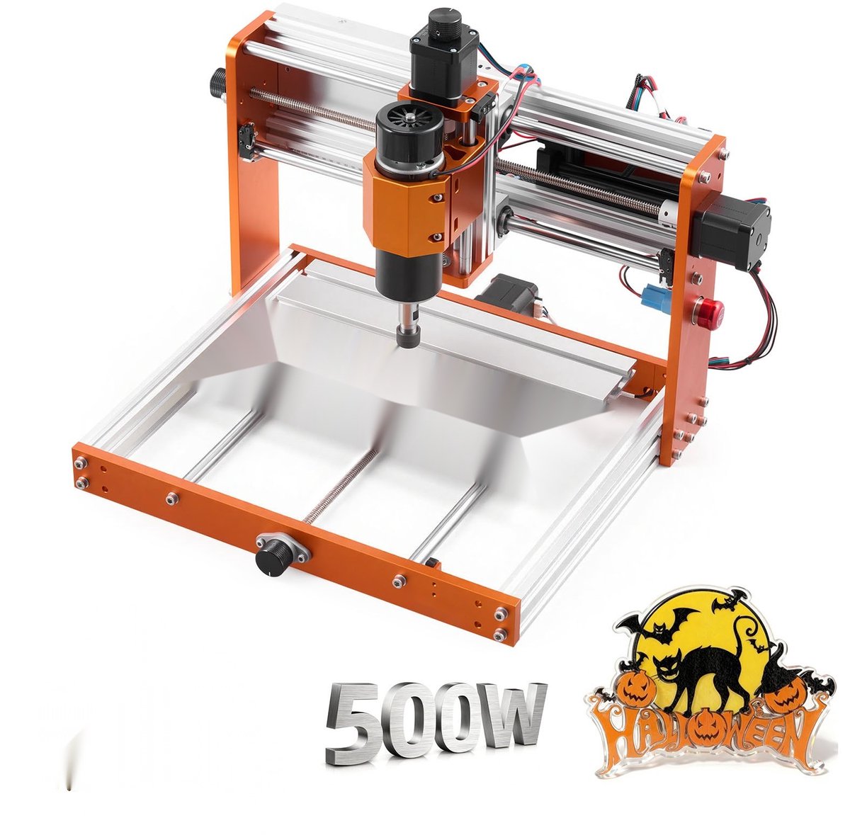 CNC-frees- en graveermachine - 3-assig - 500 W spindel - Werkgebied 300 x 180 x 80 mm - Offline besturing - Eindschakelaars - Noodstop - Voor hout, acryl en kunststof