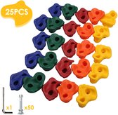 Klimstenen Set 25 Stuks voor Kinderen - Multicolor Klimgrepen voor Klimmuur - Binnen en Buiten Gebruik