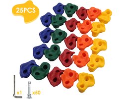 Klimstenen Set 25 Stuks voor Kinderen - Multicolor Klimgrepen voor Klimmuur - Binnen en Buiten Gebruik