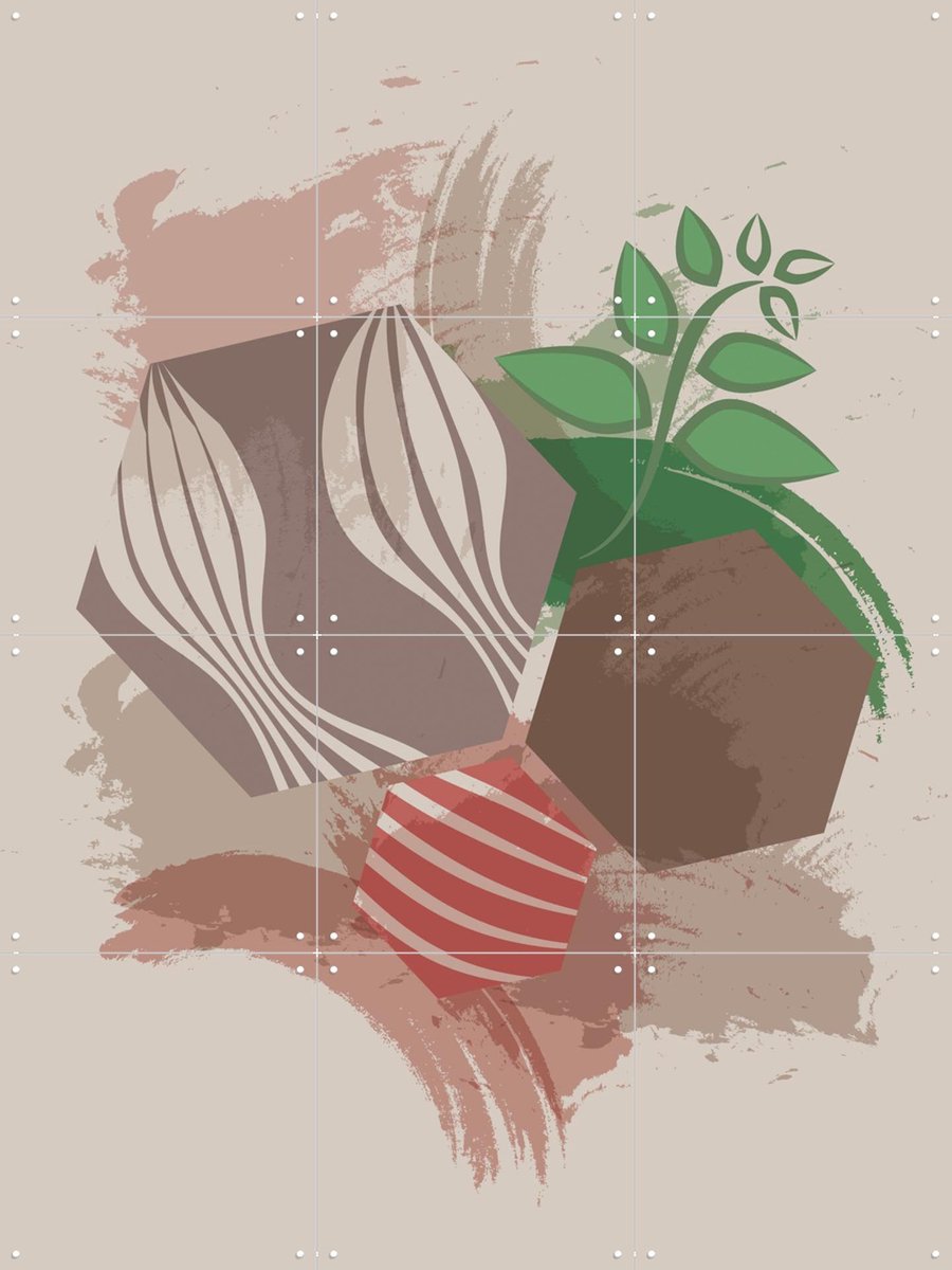 IXXI Origins, Markus Laible - 60 x 80 cm - Gratis ophangtool - Grote wanddecoratie en posters - Geometrische Kunst, Digitale Kunst, Abstract