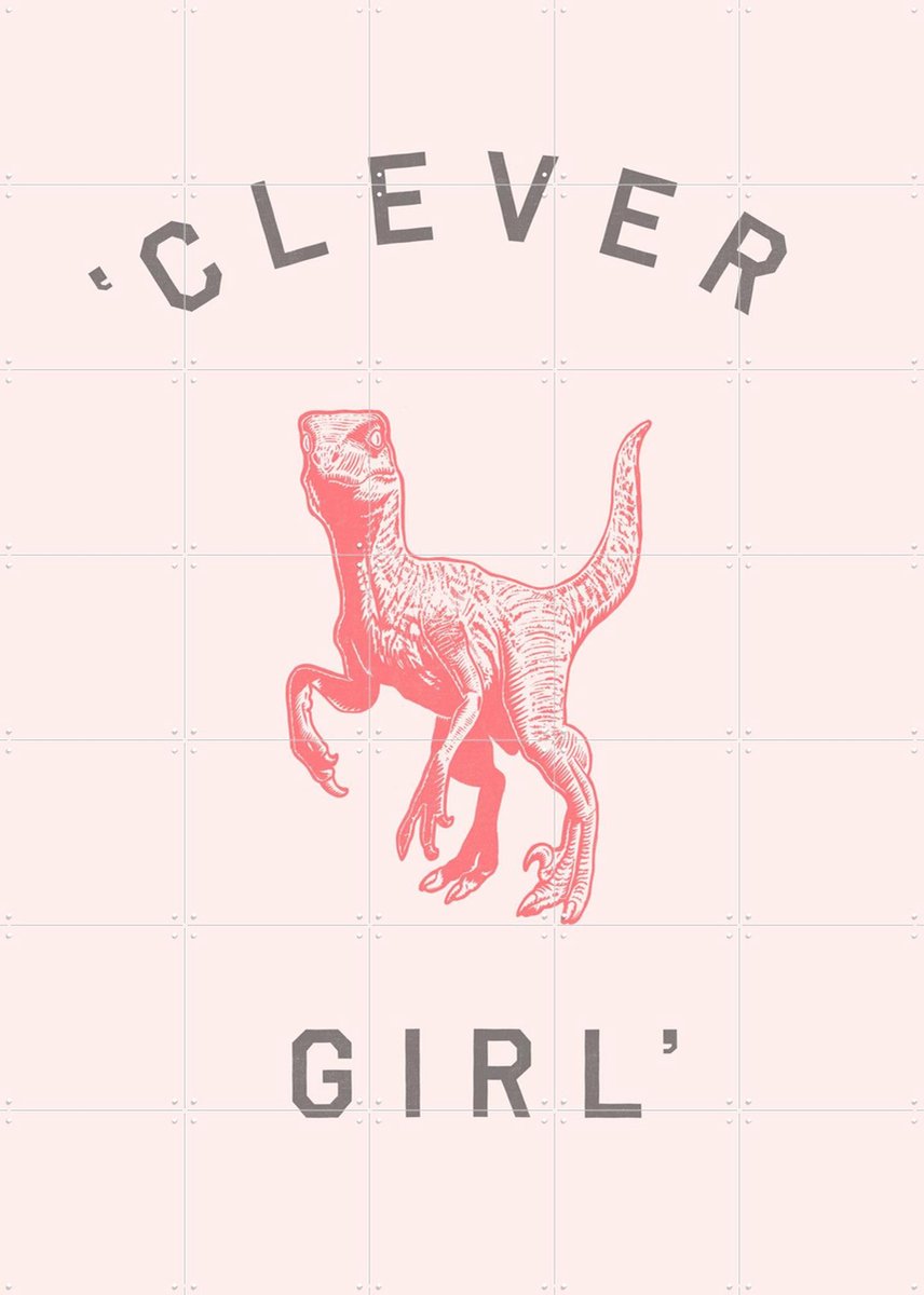 IXXI Clever Girl, Florent Bodart - 100 x 140 cm - Gratis ophangtool - Grote wanddecoratie en posters - Grafisch Ontwerp, Pop art, Kleurrijk, Speels