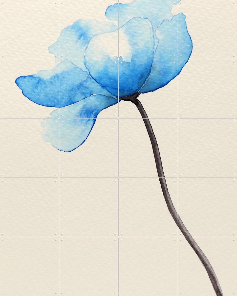 IXXI The Blue Flower, Natalie Bruns - 80 x 100 cm - Gratis ophangtool - Grote wanddecoratie en posters Botanisch, Bloemen