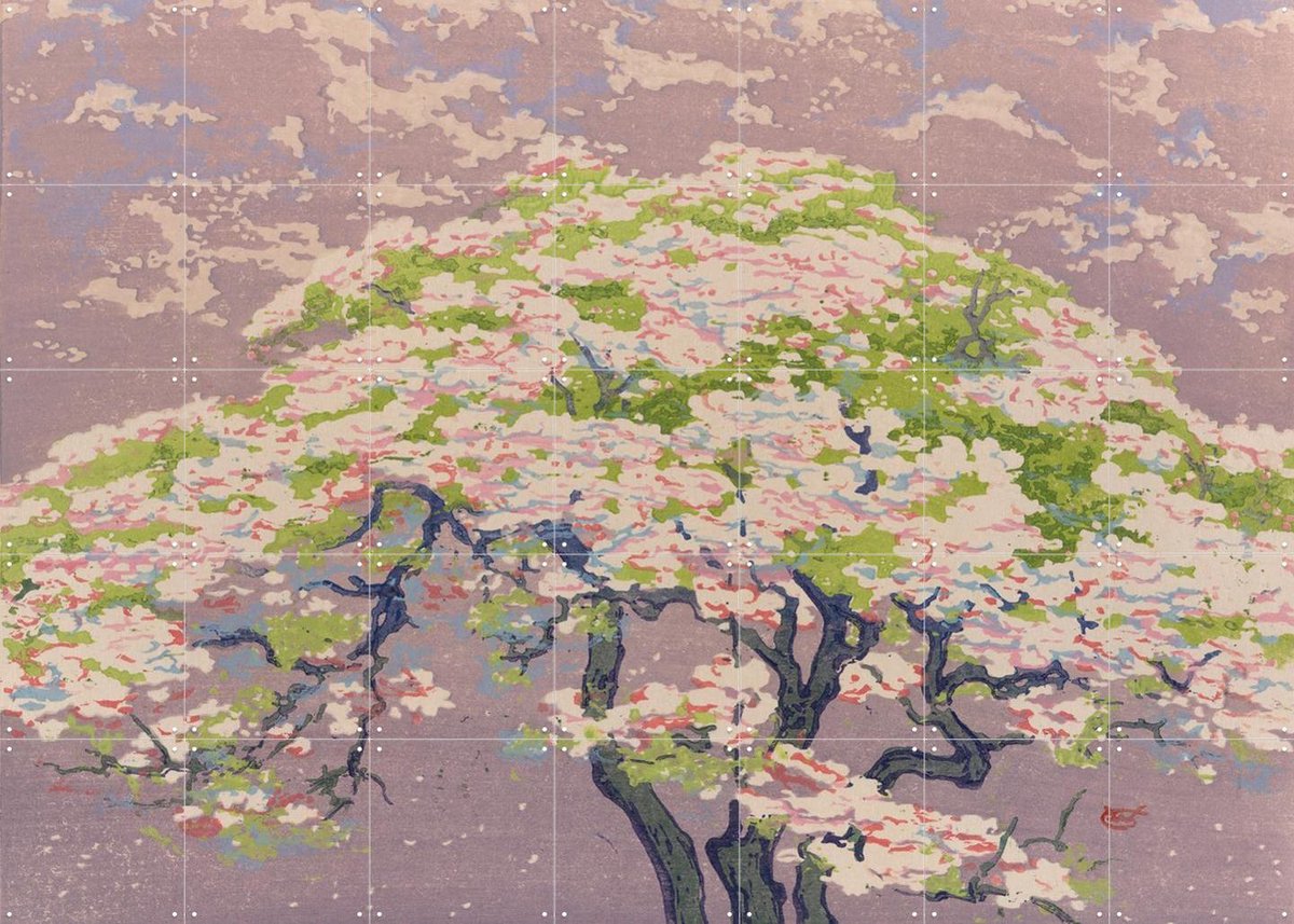 IXXI A Tree in Blossom, William Giles & British Museum - 140 x 100 cm - Gratis ophangtool - Grote wanddecoratie en posters - Aquarel, Impressionisme