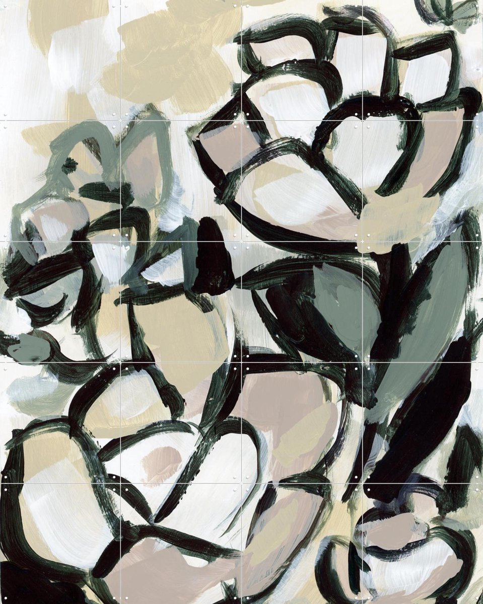 IXXI Chantilly, Green Barn Studio - 80 x 100 cm - Gratis ophangtool - Grote wanddecoratie en posters - Abstract, Kwaststreken, Olieverf, Slaapkamer
