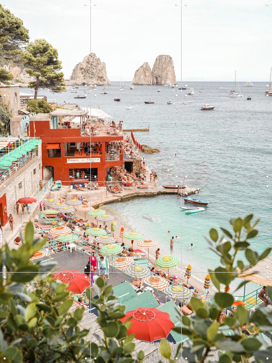 IXXI Bagni di Maria Capri, Henrike Schenk - 60 x 80 cm - Gratis ophangtool - Grote wanddecoratie en posters - Kleurrijk, Fotografie, Woonkamer