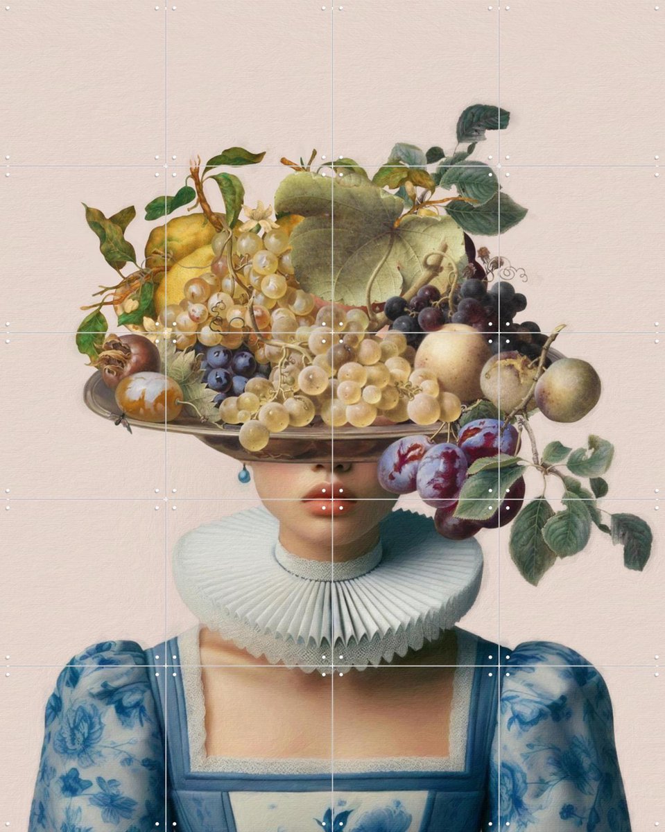 IXXI Lunch is Served, Marja van den Hurk - 80 x 100 cm - Gratis ophangtool - Grote wanddecoratie en posters - Surrealisme, Vintage, Illustraties