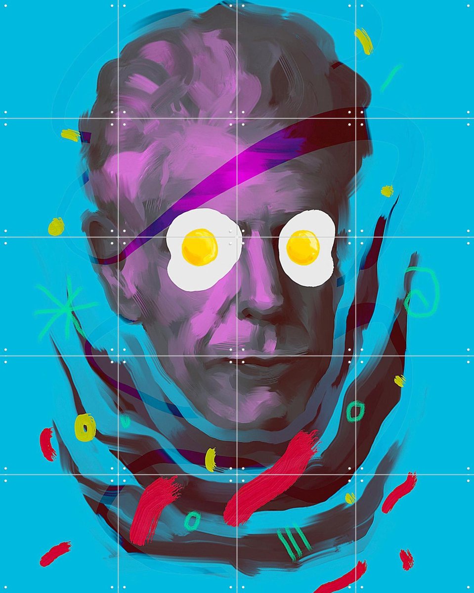 IXXI Chef Anthony, Pop-art by Tadej - 80 x 100 cm - Gratis ophangtool - Grote wanddecoratie en posters - Illustraties, Pop art, Speels, Kleurrijk