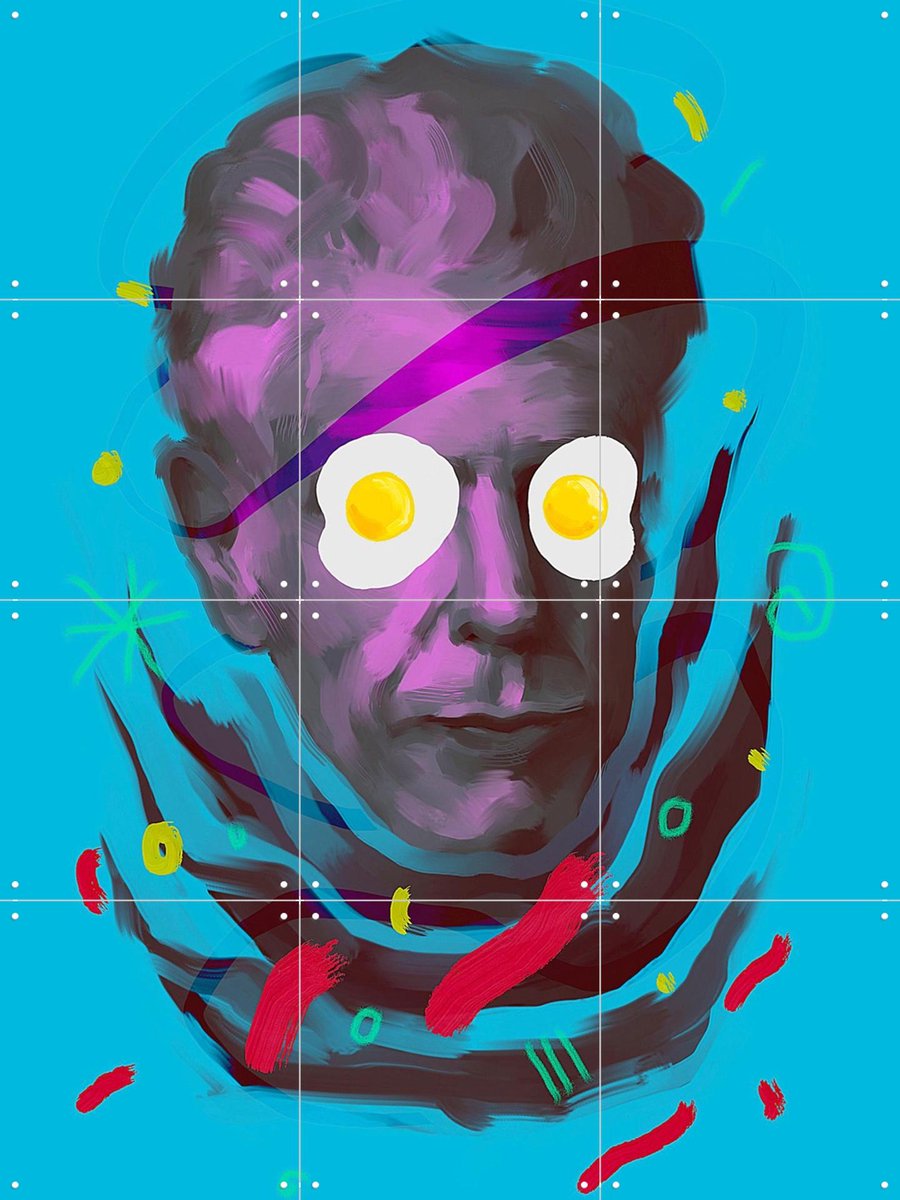 IXXI Chef Anthony, Pop-art by Tadej - 60 x 80 cm - Gratis ophangtool - Grote wanddecoratie en posters - Illustraties, Pop art, Speels, Kleurrijk