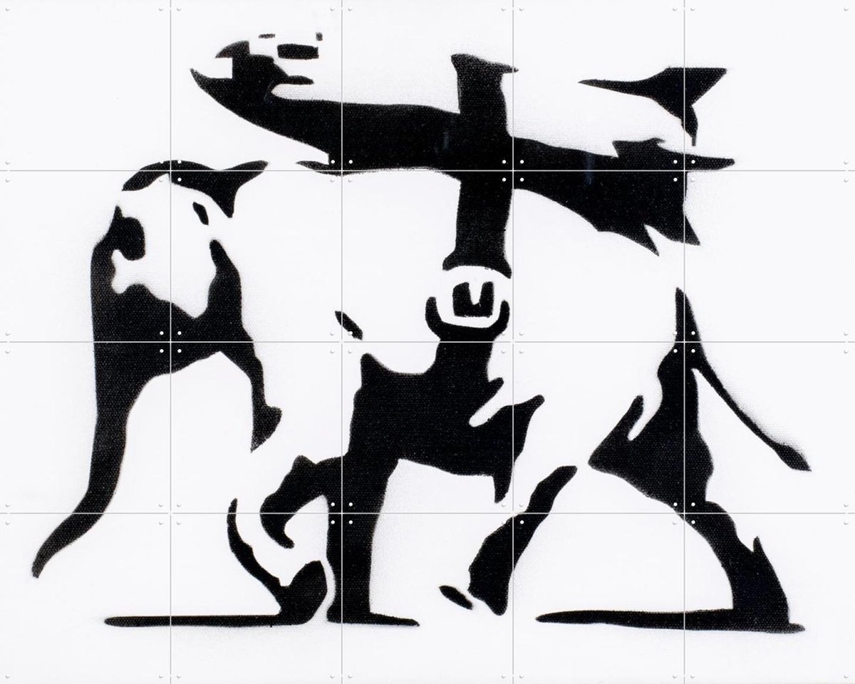 IXXI Heavy Weaponry, Banksy - 100 x 80 cm - Gratis ophangtool - Grote wanddecoratie en posters - Street art, Illustraties, Pop art, Woonkamer