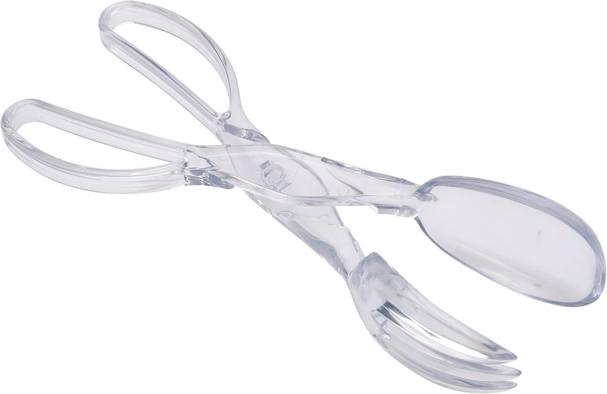 Serveertang Set - Opschepbestek - Salade Serveren - Schaar Actie Ontwerp - 29 cm - Transparant
