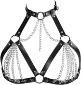 Oneay Sexy lichaamssieraden voor dames: leren body chains, verstelbare body chain met metalen schakels voor feestjes en clubs