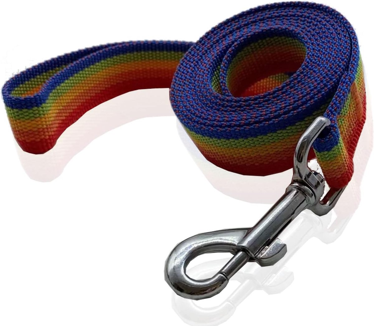 Nylon Hondenriem - Wandelriem Trainingsriem - Veilig Wandelen Trainen - Sterk Nylon Materiaal - 12 voet Lang - Regenboog