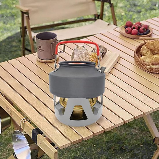 Alcoholbrander - Camping kookgereiset - Met Handvat - Alcohol Kooktoestellen - 9.7*9.7*6.5cm - Grijs - Aluminiumlegering en messing - Winddicht - Draagbare outdoor Mini Alcoholbrander - Voor Buiten Kamperen, Wandelen, Backpacken, Picknick — afbeelding 5