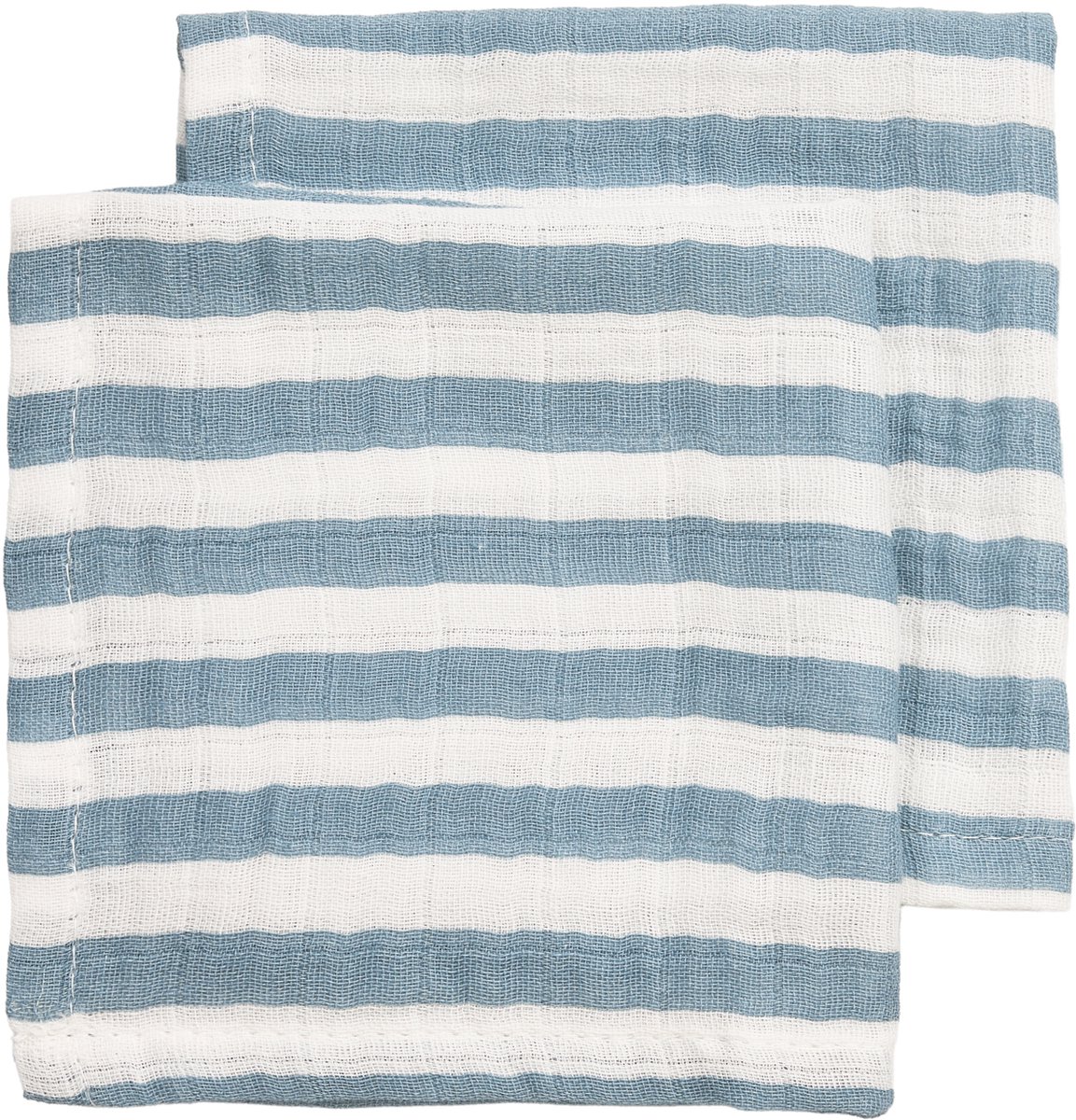 Hydrofiele doeken pre-washed Fat Stripe Jeans Blue 30x30cm - 2-Pack