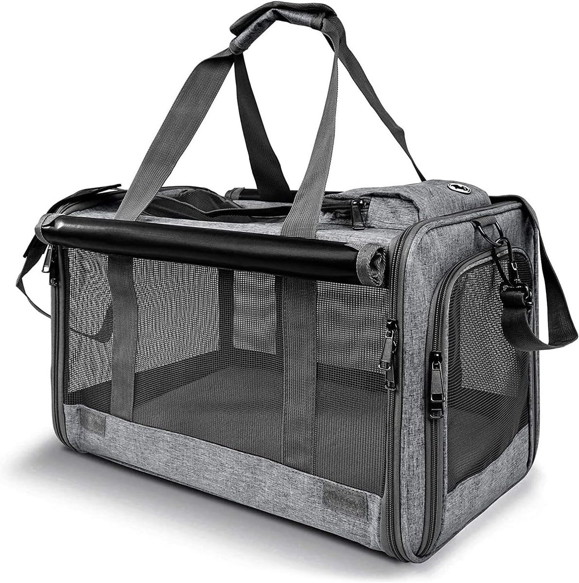 Honden Draagtas - Reistas Kat - Vliegen Reizen Auto - Luchtvaart Goedgekeurd Opvouwbaar - 47x26.5x29 CM - Grijs