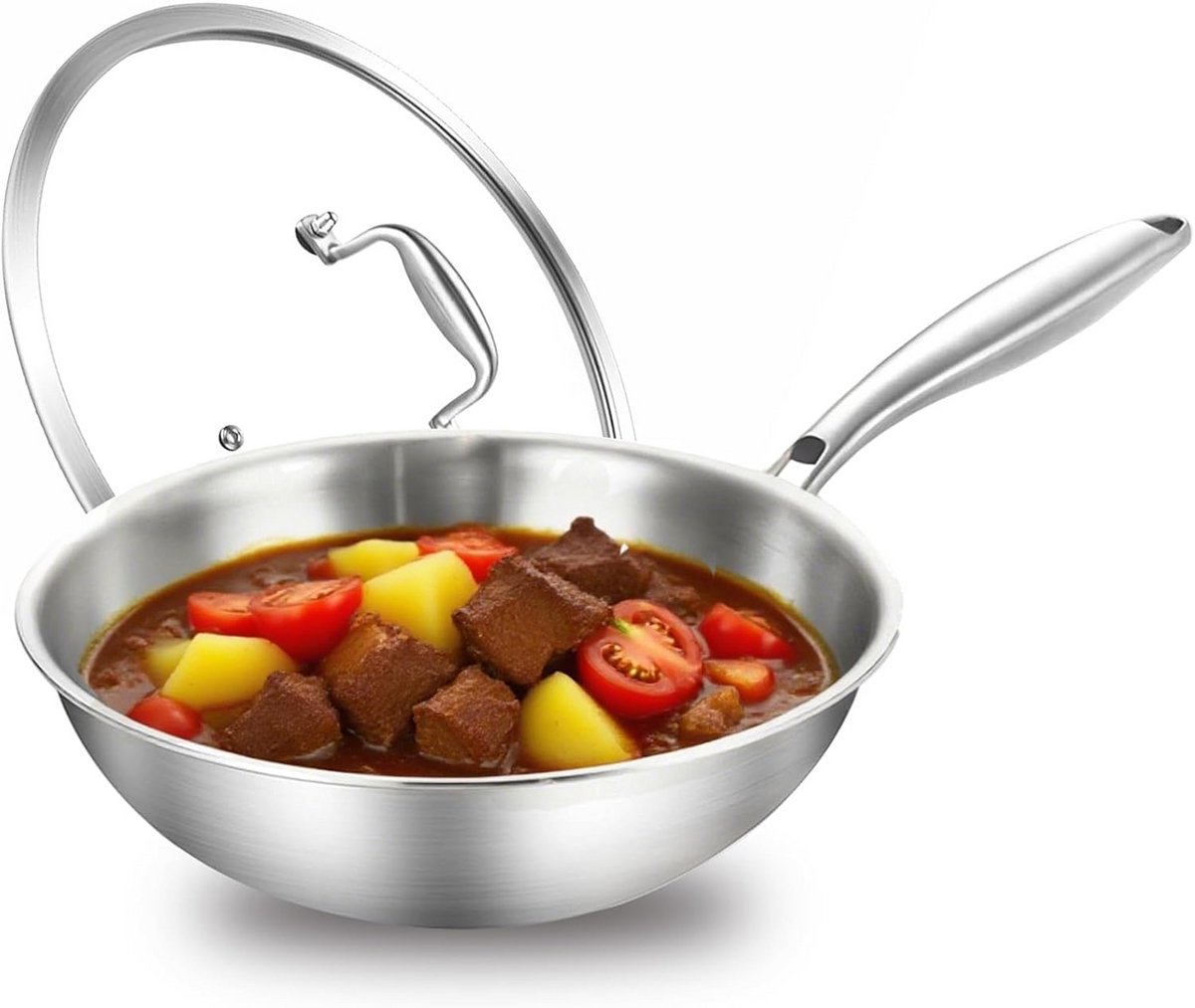 Inductie Wokpan Met Deksel - Wokpan - inductiekookplaat