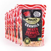 Holie's Granola Mixed Berries 6x 320gr - ontbijtgranen - suikervrij - gezond - vegan