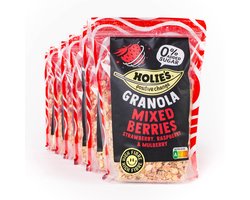 Holie's Granola Mixed Berries 6x 320gr - ontbijtgranen - suikervrij - gezond - vegan