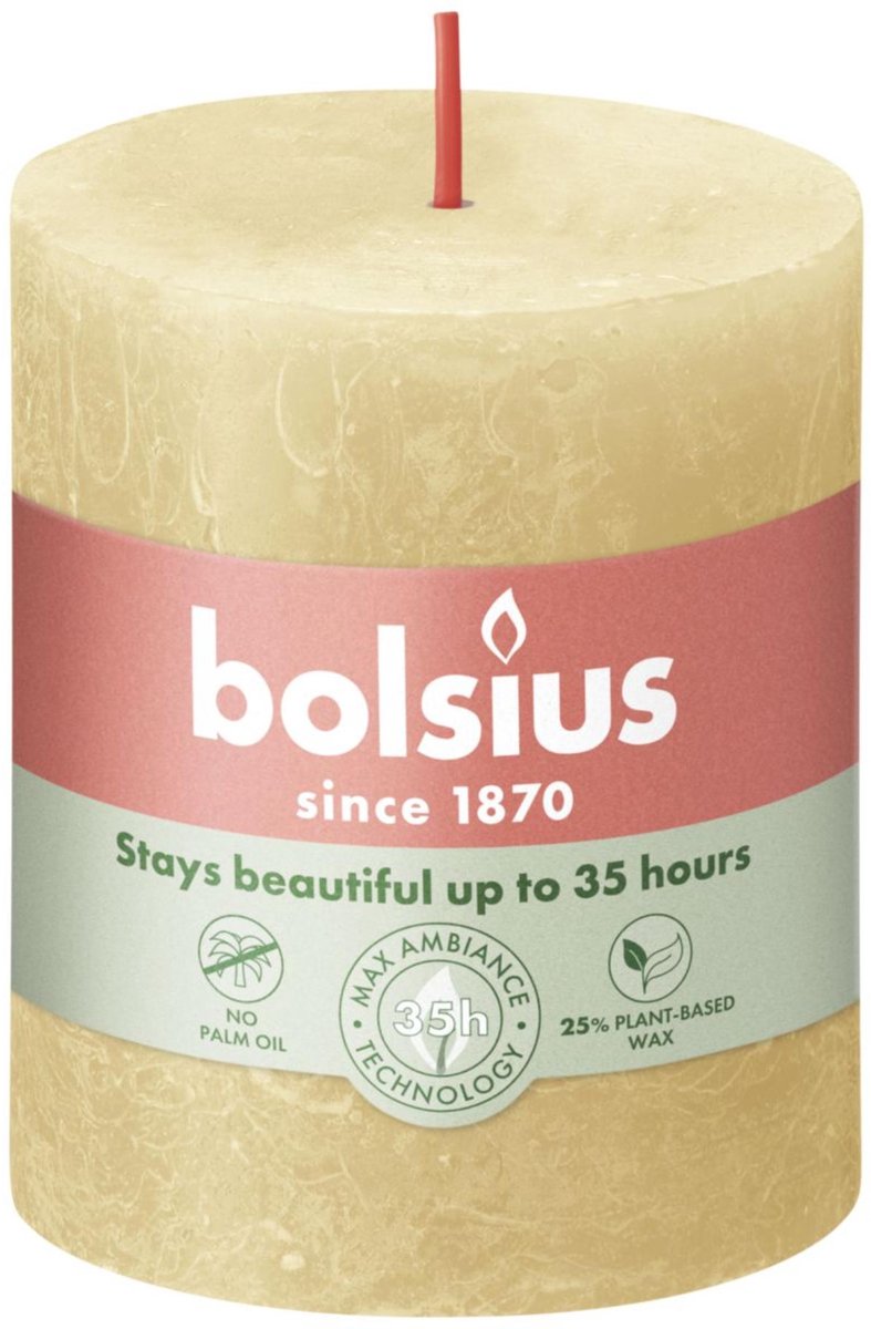 Bolsius Stompkaars Rustiek Oat Beige - 8 cm / 7 cm