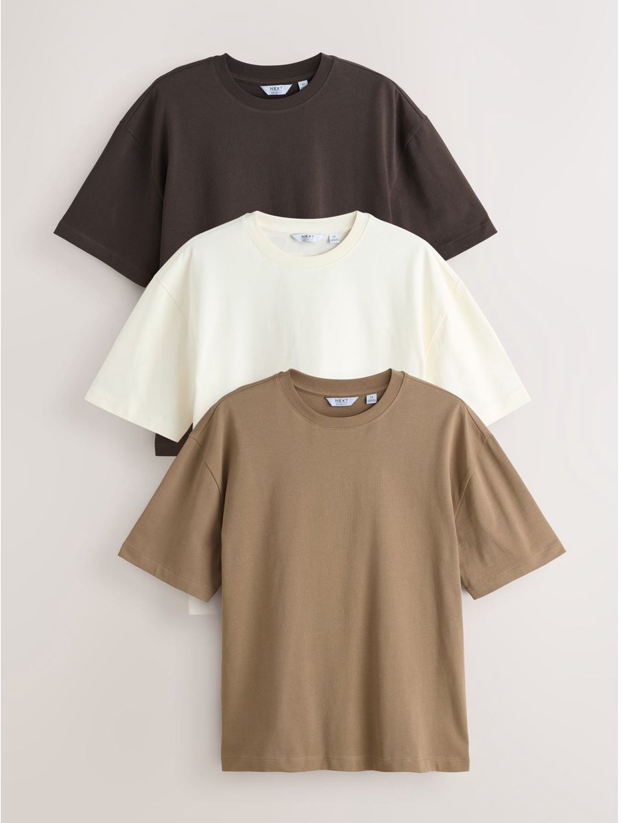 Next - Heren - T-shirt met relaxte pasvorm - Bruin