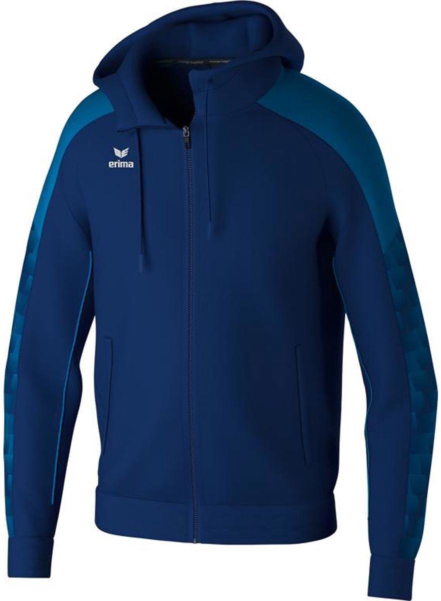 Erima Evo Star Trainingsjack Met Capuchon Kinderen - Marine / Blauw | Maat: 128