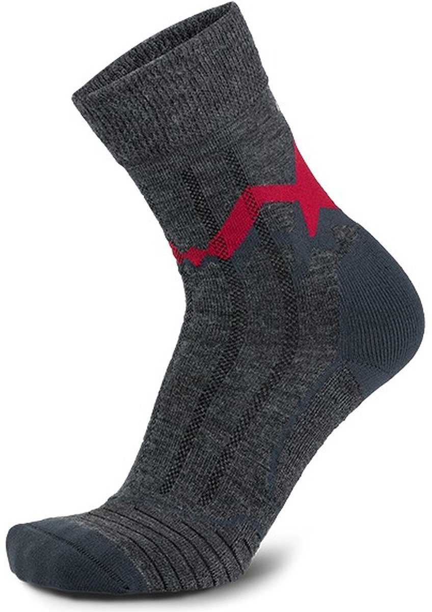 Meindl Mt3.5 Trekking Merino Light Wandelsokken Heren - Antraciet / Rood | Maat: 39-41