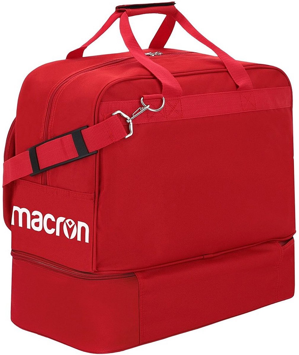 Macron All-In Sporttas Met Bodemvak - Rood | Maat: MEDIUM