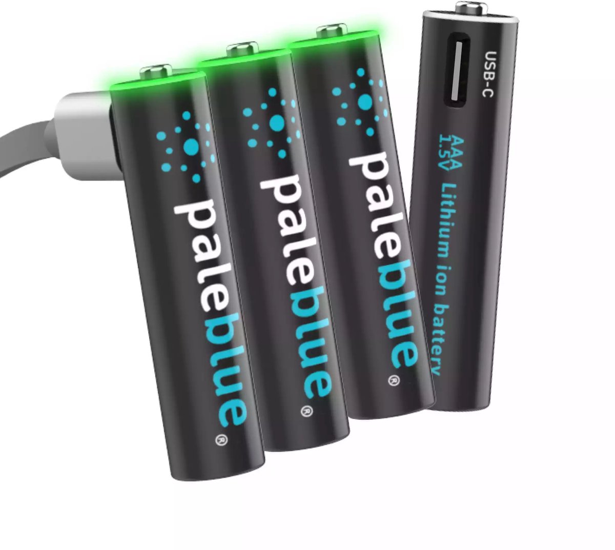 Pale Blue Earth - AAA USB-C oplaadbare batterijen (4x) - Lithium - lichter sneller opladen hoger vermogen duurzaam