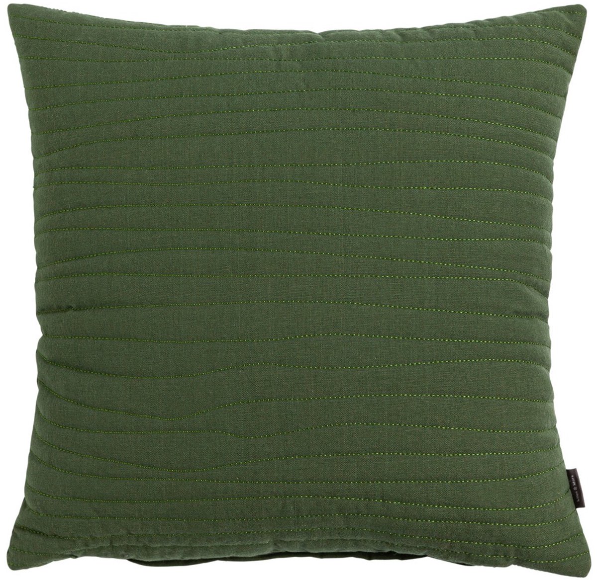 Linen & More Uneven stitching army green cushion 45 x 45 cm