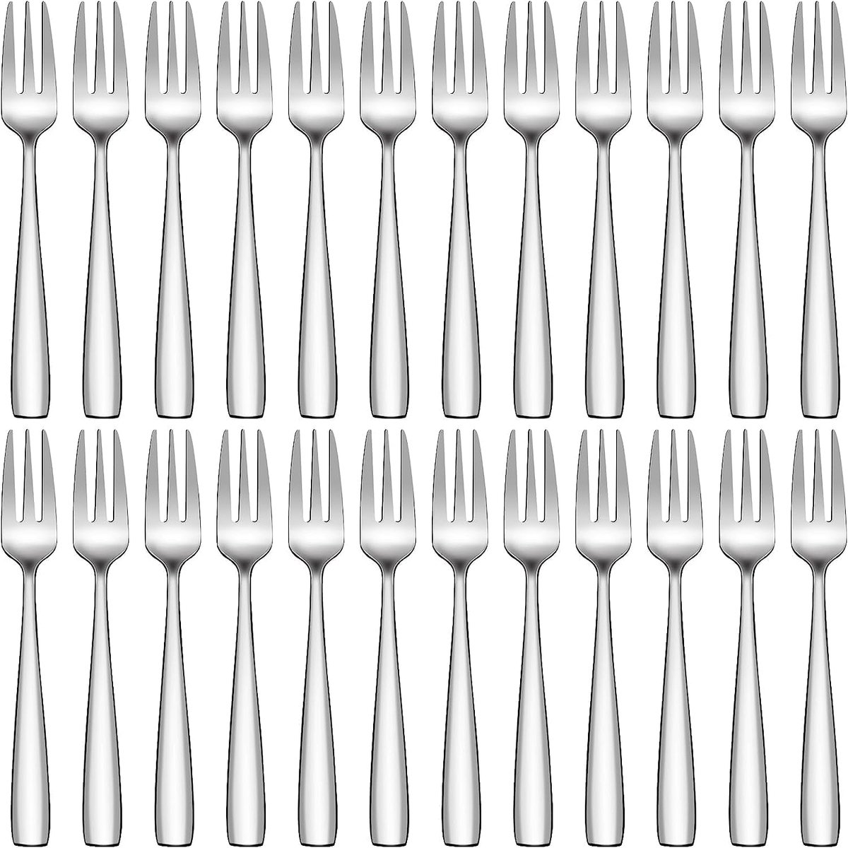 Salade Vorken - Feest Bestek - Buffet Decoratie - Gepolijste Afwerking - 23cm Lengte - Zilver