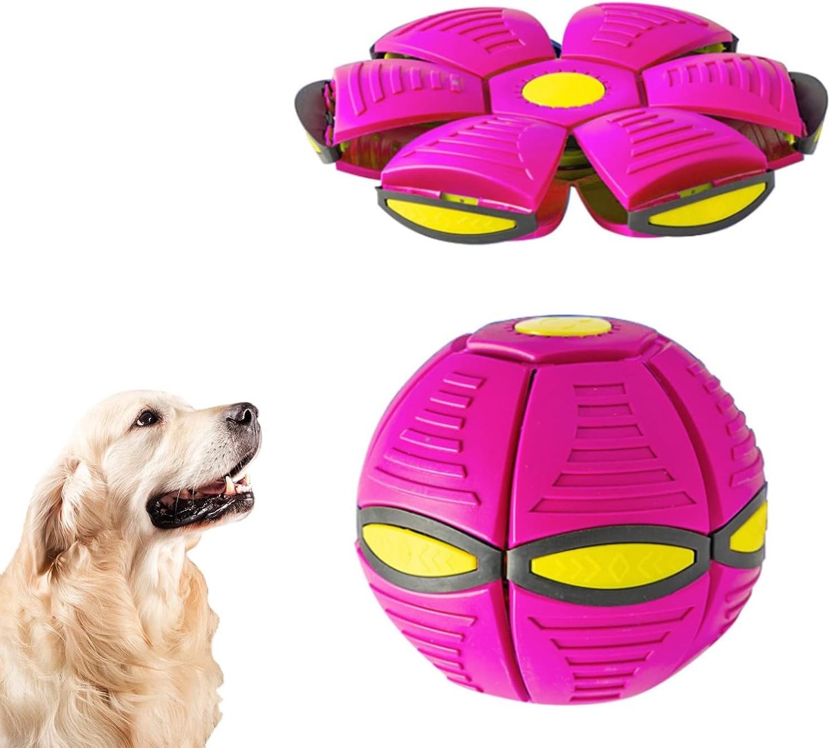 Huisdier Vliegende Bal - Interactief Speelgoed - Buiten Spelen - Zes Verstelbare Lichten - 23cm Diameter - Roze