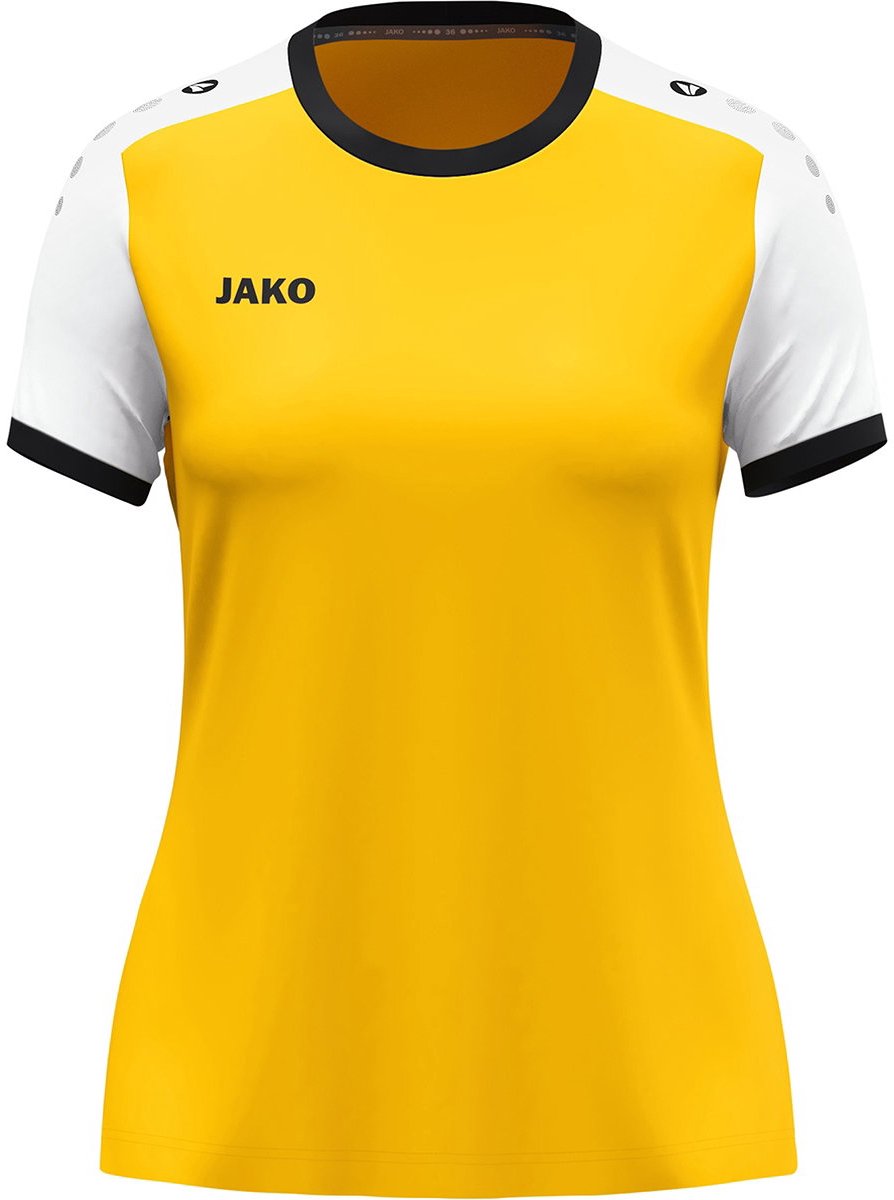 Jako Dynamic Shirt Korte Mouw Dames - Geel / Wit / Zwart | Maat: L