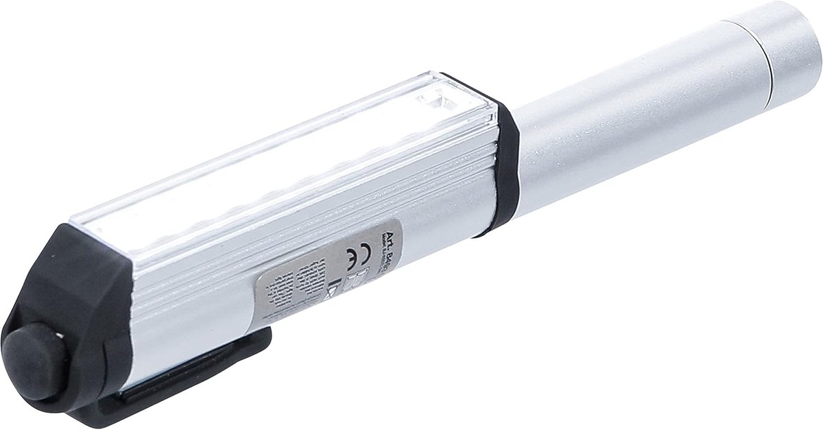 LED Stift Aluminium - Zaklamp Pen - Klus Werk - 9 Ultraheldere LED's - 158 mm Lengte - Aluminium