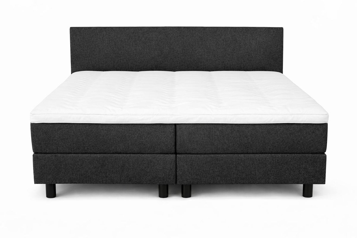 Boxspring Ayla Royal - 140x220 Compleet - Antraciet Glad - Ayla Matrassen - 2 persoons