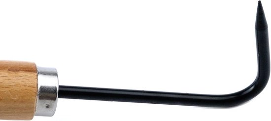 Onkruidtrekker Handgereedschap - Wortelverwijderaar Tuin - Effectief Onkruid Wieden - Roestvrij Staal Hout - 22.5cm Lengte - Natuurlijk Hout — afbeelding 4