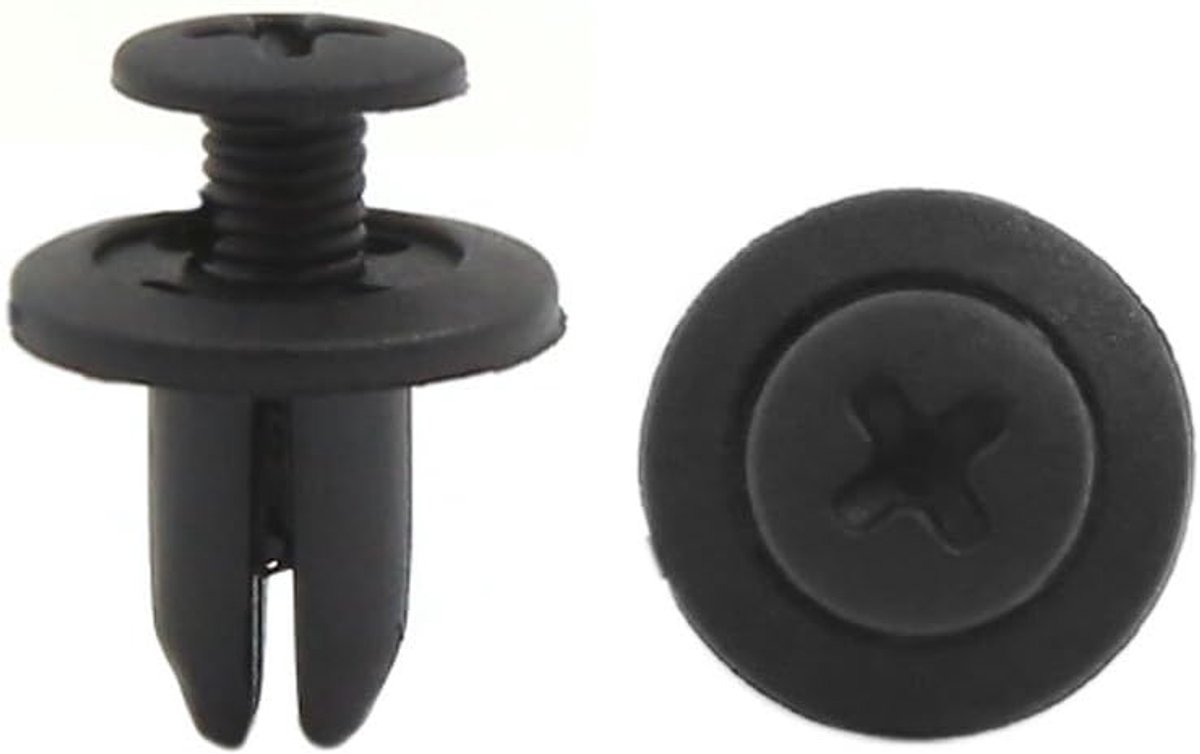 Bevestigingsclips - Klinknagels Clips - Auto Reparatie - Push-in Type - 7mm Gat - Zwart