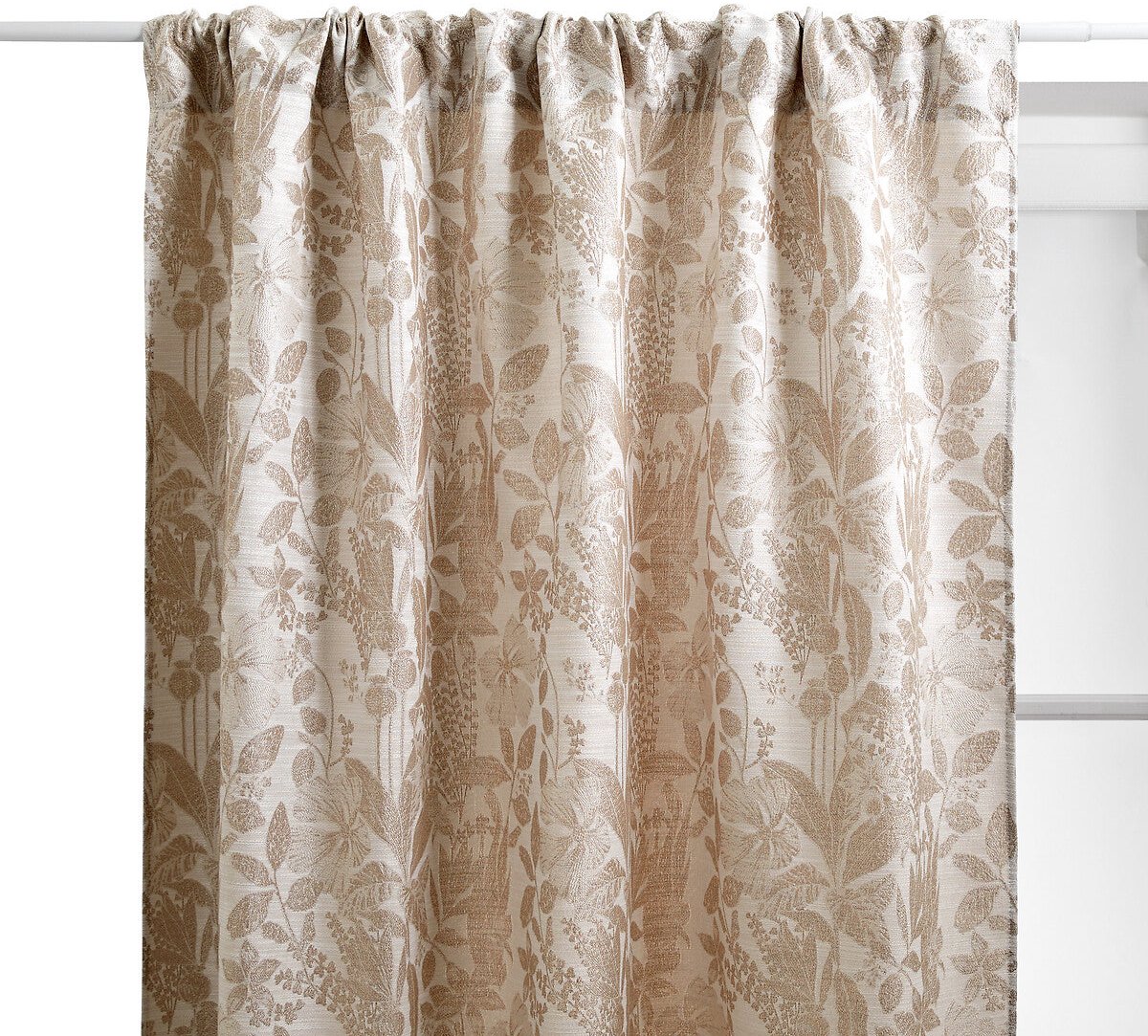 Atmosphera Samara Polyester Gordijn 140x260cm - Kant en klaar met ringen - Beige
