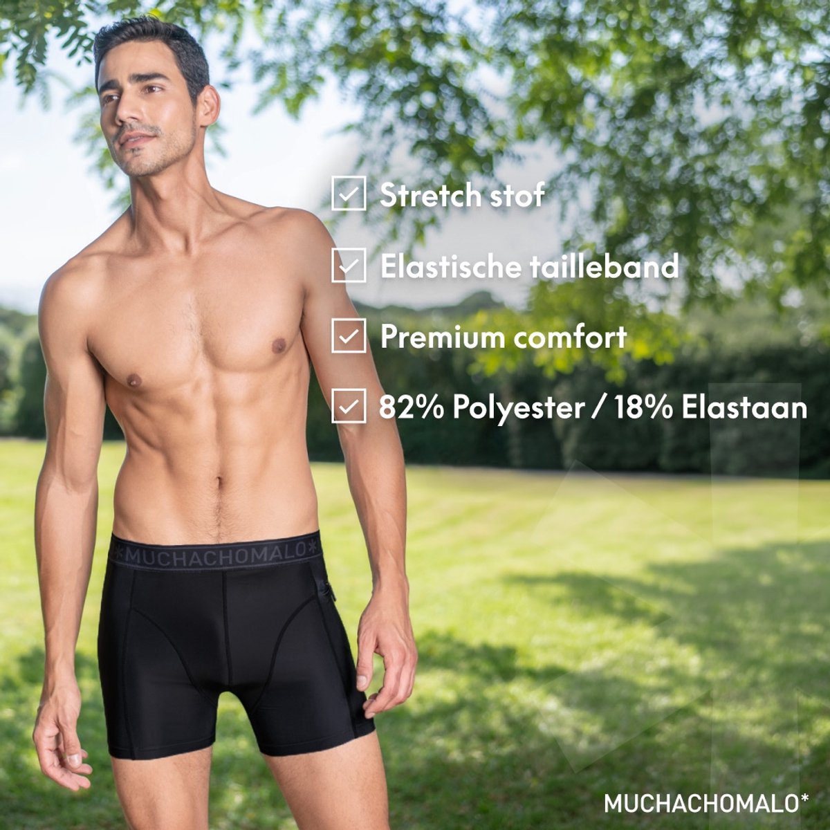 Muchachomalo Heren Thight Zwembroek - 1 Pack - Rood - Mannen Zwembroek — afbeelding 2