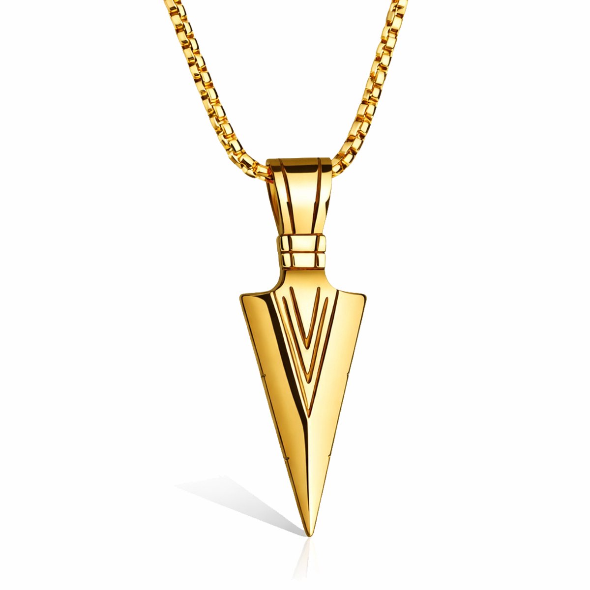 Heren hanger Edelstaal Viking Arrow Gold
